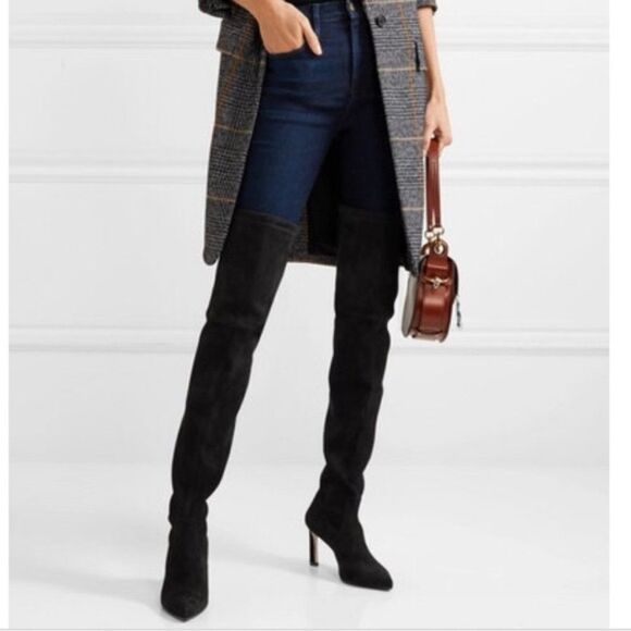Stuart Weitzman Natalia Stretch Suede Over Knee Boots - Picture 1 of 2